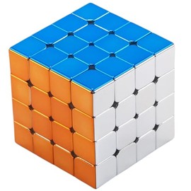 Bukefuno Cyclone Boys 4x4 Magnetic Mirror Reflective Cube Puzzle,Stickerless Magnetic Version 4x4x4 M Shiny Magic Speed Cube Toys