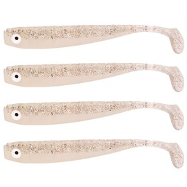 Zanderbait 16 cm Purple Glitter, Fishing Lures, Artificial Lures, Zander Bait, Zander Bait, Soft Bait, Rubber Fish, Rubber Bait, Pack of 4