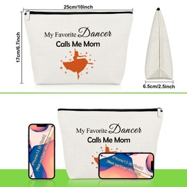 Dance Mum Gift Makeup Bag Dance Lover Gift Dance Teacher Thank You Gift Dancer Gifts Cosmetic Bag Dance Mom Appreciation Gifts Christmas Birthday Gifts for Dance Mum Mother's Day Gift Travel Pouch