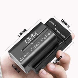 GVM 2 Packs NPF750/770 4400mAh Batteries with Travel Chargers for NP-F975, NP-F960, NP-F950, NP-F930, NP-F770, NP-F750, NP-F550, DCR, DSR, HDR, FDR, HVR, HVL and LED Light Camera Slider