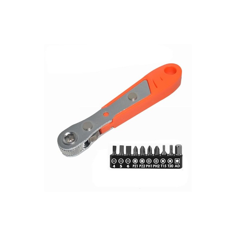 Effortless Ratchet Screwdriver, 10 In 1 Multi-function Chromium Vanadium Alloy