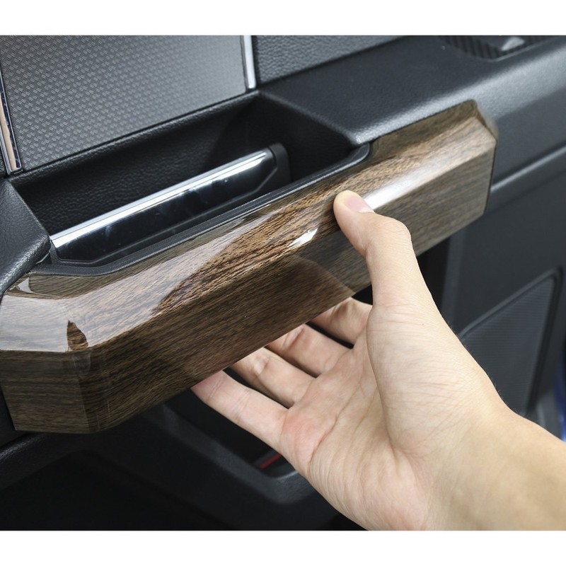 Voodonala Wood Grain Inner Door Handle Covers Trim for Ford
