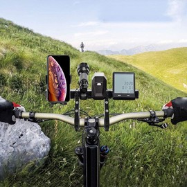 Bicycle Handlebar Extender, Aluminium Alloy Bicycle Handlebar Extension Bracket, Double Bike Handlebar Extender for Speedometer Mountain Bike Torch GPS Devices 20 cm