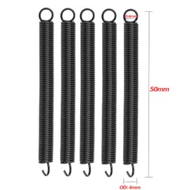 Extension Springs, 5Pcs Stainless Steel Tension Springs 50mm Durable Steel Extension Spring OD 4mm Wire Diameter 0.6mm Free Length Replacement Springs for Home Repair Construction Machinery