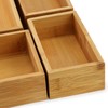 Elama 5 Piece Bamboo Wood Drawer Organizer Tray, Utensil Storage,