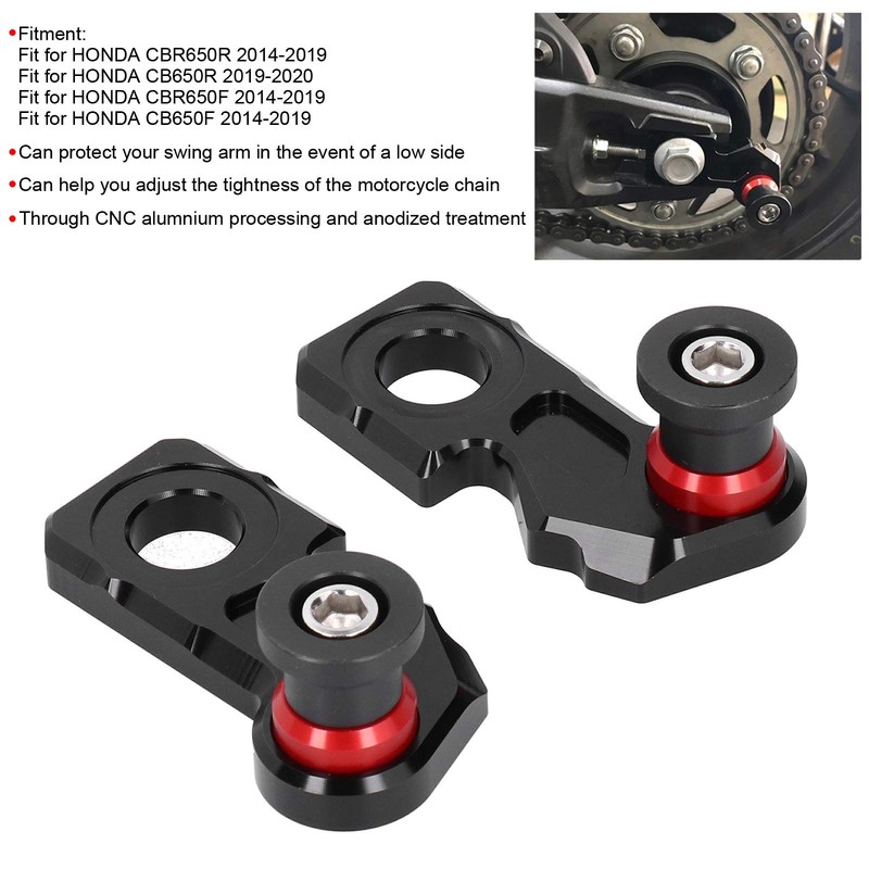 JOROBURO 2pcs Motorcycle Chain Adjuster Block, Motorcycle Chain Slack Adjuster