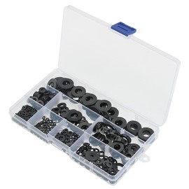 Michass Pack of 650 Nylon Flat Plastic Washers Washers Flat Washers Assortment 8 Sizes (M2-M10) Insulation Washers for Mechanical Industry Fixings, Black