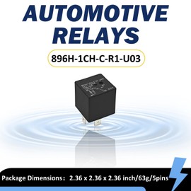 896H-1CH-C-R1-U03 High-Current SPDT Relay Set - 12VDC 50A 5-Pin Plug-in Automotive Relays (2-Pack)