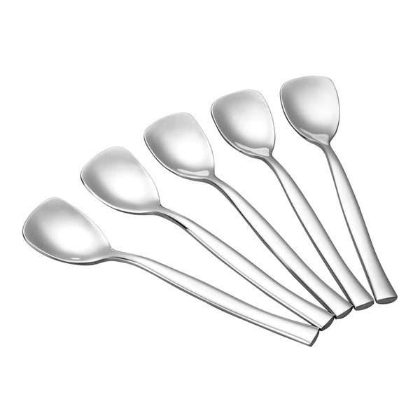 Rinboat Stainless Steel Ice Cream Spoons, Square Yogurt Spoons, Dessert