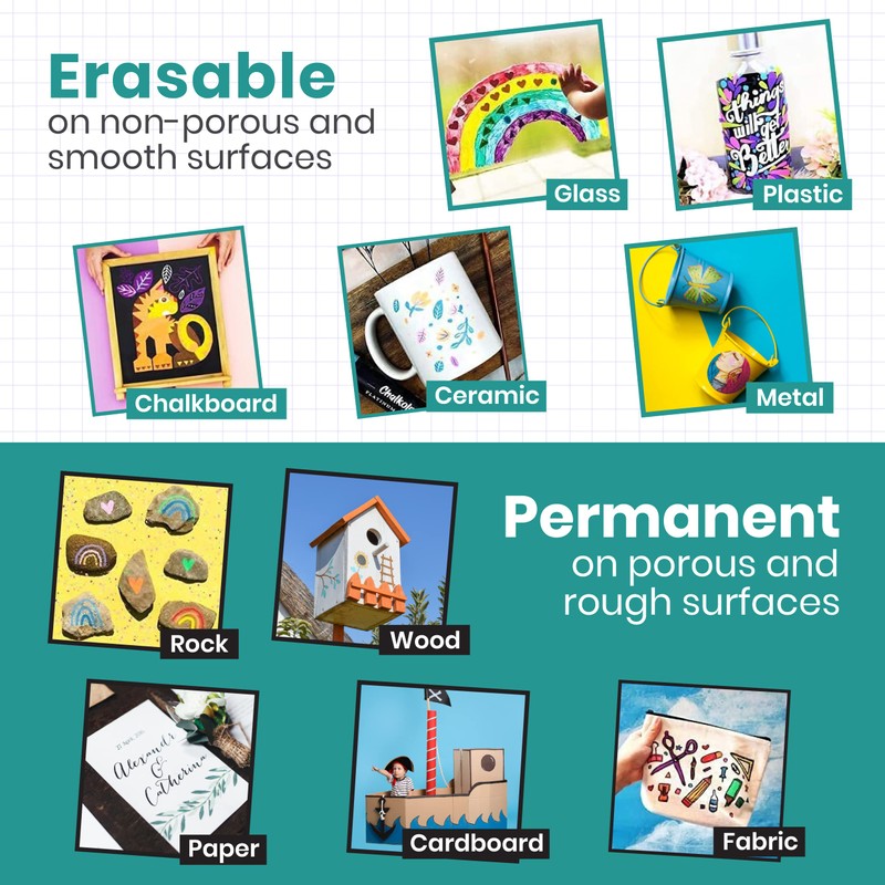 Chalkola Chalk Markers for Blackboard, Chalkboard, Window, Bistro, Car Glass,