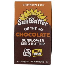 SunButter On The Go Chocolate Sunflower Seed Butter Cups, Kosher, Gluten Free & Non-GMO, 8.4 Ounce (Pack of 6)