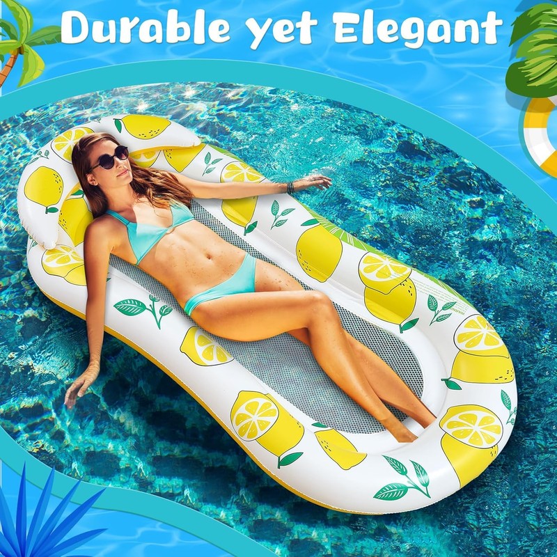 Inflatable Water Hammock Pool Hammock with Headboard Bath Hammock Water