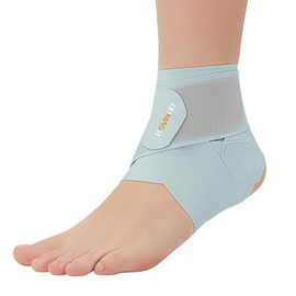 Domaste Ultra Thin Ankle Wraps Ankle Brace for Men ＆ Women, Adjustable Ankle Straps for Arch, Sprained Foot, Tendinitis, Football, Basketball, Running（Azure, Pack of 1）