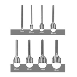 sourcing map 8pcs Half-Round Leather Punch, 5mm-40mm, Leather Cutter Arch Curve, Belt End Cutter, Carbon Steel Half Circle Punch Tool for Crafting Strap Belt, Wallet and Bag