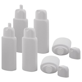 Kosmetex Oval Folding Bottles White 200 ml Empty for Filling with Gel Lotion Shower Shampoo Bottle 6 x White
