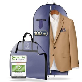 FiRiO® 1 x Premium Garment Bag - Up to 50% Thicker Material - Foldable Garment Bag Travel Bag - Business Suit Bag - Breathable Garment Cover for Travel & Storage - Garment Bags 100 x 60 cm