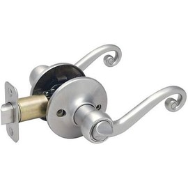 Designers Impressions Livingston Design Satin Nickel Privacy Door Lever (Bed and Bath)