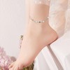 AOBOCO Anklet Sterling Silver 925 Women's Pearl Anklet with Crystals