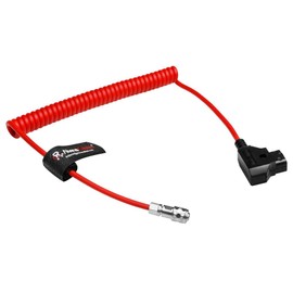 Alvin's Cables BMPCC 4K Power Cable D-Tap to 2 Pin Female Ultra Soft Coiled Cable for Blackmagic Pocket Cinema Camera 4K/6K