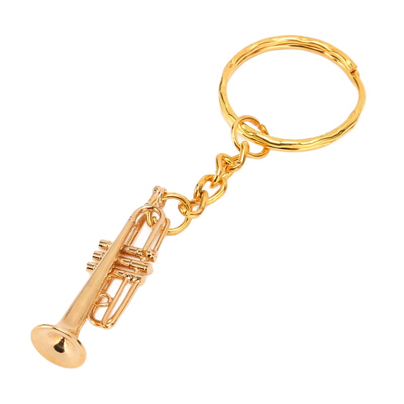 Trumpet Key Chain Pendant Metal Brass Fashionable Stylish Musical Instruments