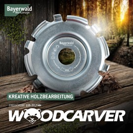 Bayerwald Woodcarver Diameter 115 mm - Milling Disc for Angle Grinder for Woodworking / Ideal Tool for Sculptors and Carvers (Woodcarver)