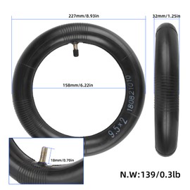 RidTianTek 9.5x2 Inner Tube Tire 9.5 Inch for Niu KQi3 Sport/Pro/Max Electric Scooter Accessories Rear Front Wheel Replacement with Straight Nozzle, Thickened Widened