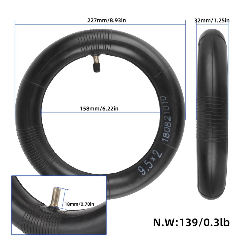9.5x2 Inner Tube Tire 9.5 Inch for Niu KQi3 Sport/Pro/Max