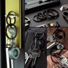TIMULTI Men's Titanium Key Chain, Lightweight, Double Ring, Side Pushing