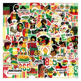 TUMAJI 110pcs Juneteenth Freedom Day Stickers, Black Liberation Day Stickers, Emancipation Day Sticker, Vinyl Waterproof Stickers for Laptop, Water Bottle, Bumper Car, Adults, Teens, Girls