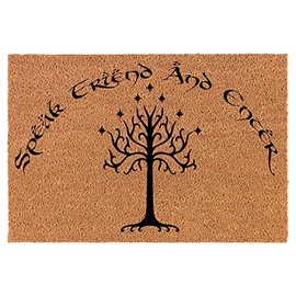 Welcome Doormat Coco Coir Door Mat Speak Friend and Enter (24" x 16")