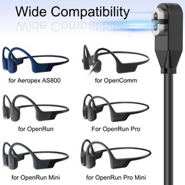DKARDU 2 Pack Charger for Shokz for AfterShokz Aeropex AS800/OpenRun Pro/OpenRun/OpenRun Mini/OpenComm Bone Conduction, Headphones Magnetic Charging Cable, with Replacement USB C Charger Adapter