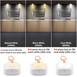 LUXSWAY Puck Lights Battery Operated, Dimmable Closet Lights, Push Lights, Tap Lights, Touch Night Lights, Remote Controlled Stick Lights for Closet Cabinet Counter -Nature /Warm / Cool White