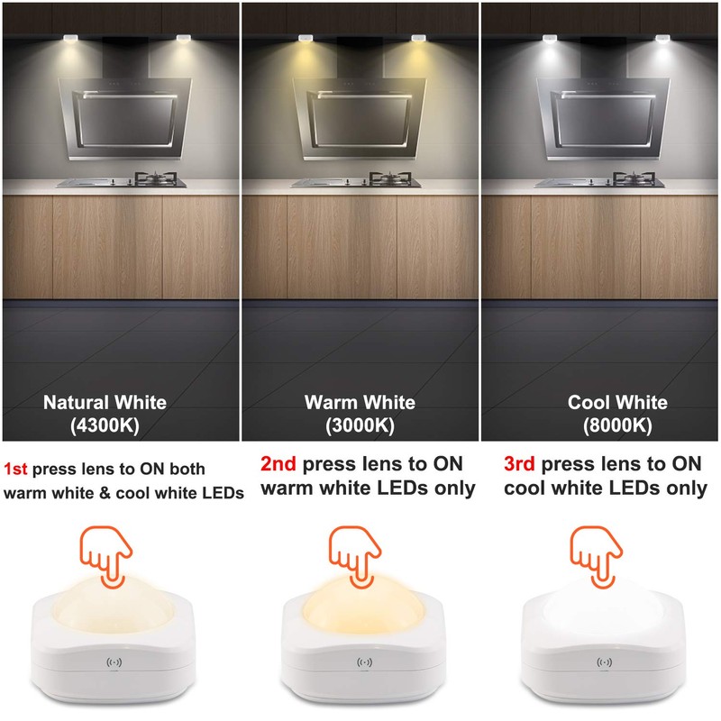 LUXSWAY Puck Lights Battery Operated, Dimmable Closet Lights, Push Lights,