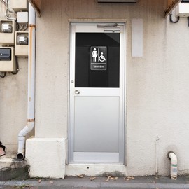 Women Restroom Sticker Sign Vinyl 6 x 10 Inch Removable Waterproof Self-Adhesive Handicap Bathroom Door Window Decal for Businesses Offices Public 5 Pack