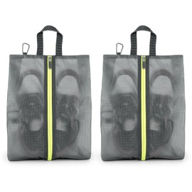 2 Pack Shoe Bags for Travel, Sneaker Bags, Waterproof Travel Shoe Bags with Zipper for Packing, Golf Shoe Dust Bags for Man and Women, X-Large, Grey