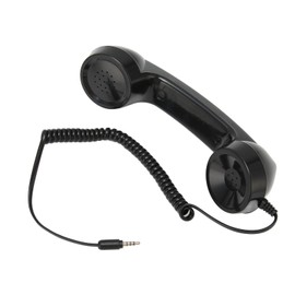 Ricevitore Telefonico per Cellulare, Cornetta retr¨°, Ricevitore Telefonico Integrato e Design del Microfono con Eccellente qualit¨¤ del Suono, Adatto a Tutti gli Smartphone e, the black pne