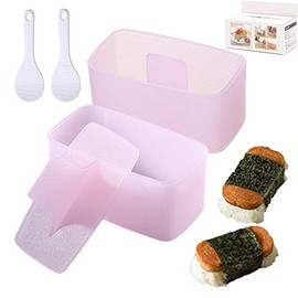 Spam Musubi Mold - 2 Pack Musubi Maker Pres, Luncheon Meat Press, Musubi Maker Mold, Onigiri Mold, Sushi Making Kit with Small Rice Paddle