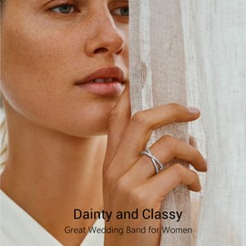 925 Sterling Silver Cz Stackable Rings for Women Gift Size 8 Dainty X Cross Ring