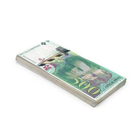 Scratch Cash 100 x ₣ 500 Francs fake money (real size)