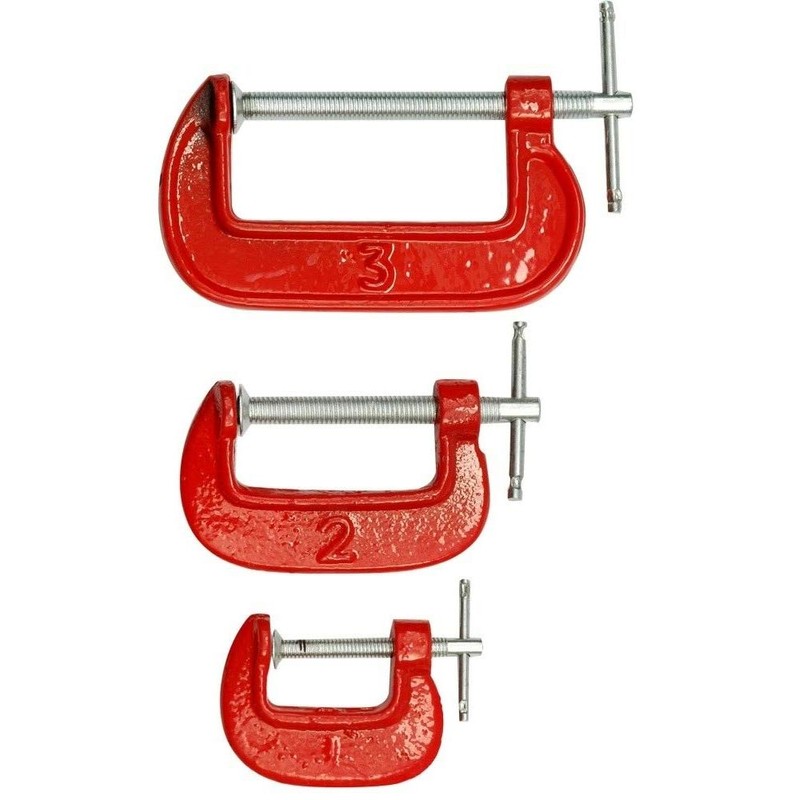Screw Clamp Set of 3 25 mm, 50 mm, 75