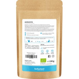 Morgentee BIO loser Tee 150 g - mit erfrischenden Kräutern Mate, Sencha, Pfefferminze bio Kräutertee von bioKontor