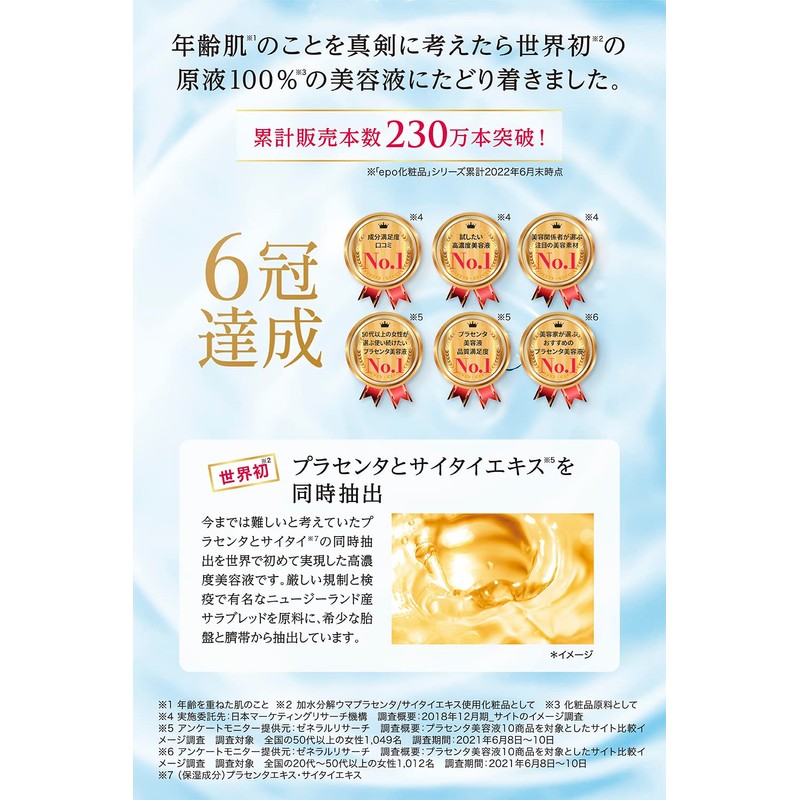 Epowhitia Serum (Simultaneous Extract of Placenta & Saitai Extract), Additive-Free