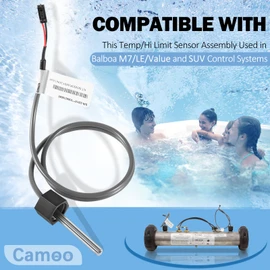 M7 Sensor Kit Temp/High Limit Replacement for Balboa 32016 30344 30042 30382 53605 Sensors, Hot Tub Pool Heater Sensor for Balboa Spa Heater M7 System, 24" Temp/Hi Limit,1/4" Diameter (2 Pack)