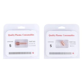 5PCS 220478 Electrodo y 5 UNIDS 220480 Boquillas de Punta Plasma Punta de Electrodo Boquilla Consumibles para MAX30 Accesorios de Soplete Cortador de Plasma