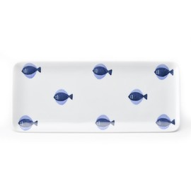 Hasamiyaki CtoC Japan Long Square Plate L Fish W 11.0 x D 4.7 x H 0.8 inches (28 x 12 x 2 cm)