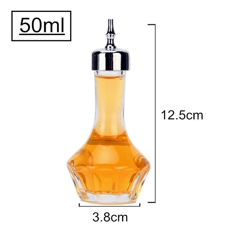 Bitters Bottle Set of 6-50ml/1.6oz Glass Dash Bottle with Dasher