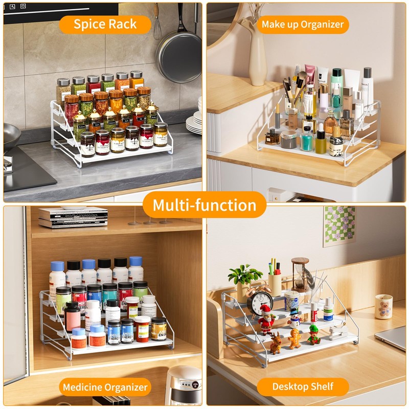 RCHYFEED Spice Rack Organizer for Cabinet, 4 Tier Spice Organization