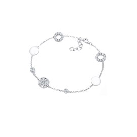 Elli Women's Bracelet Circle Plate with Crystals, Facet cut, Crystal