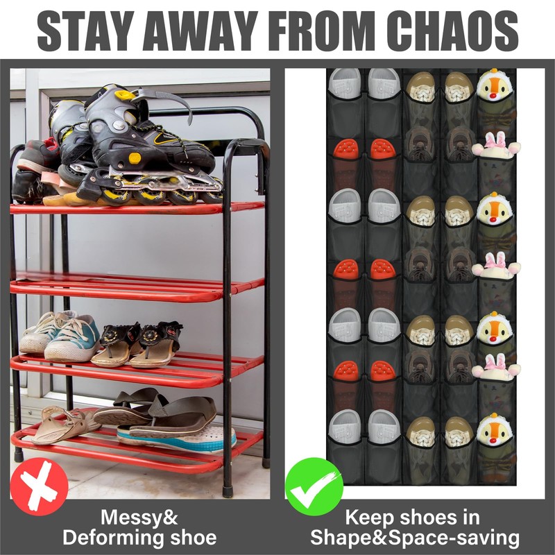 Windyun 40 Over the Door Shoe Organizer Large Breathable Mesh