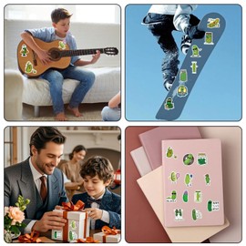 Funny Pickle Stickers 60 Pcs, Cartoon Pickle Stickers For Adults Kids | Cute Miniature Aesthetic Sticker Pack | Vinyl Waterproof Sticker For Water Bottle, Laptop, Phone, Skateboard, Scrapbook, Luggage